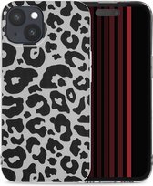 iMoshion Hoesje Geschikt voor iPhone 15 Hoesje Siliconen - iMoshion Design hoesje - Goud / Leopard Transparent