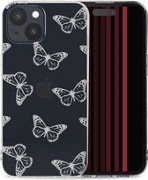 iMoshion Hoesje Geschikt voor iPhone 15 Hoesje Siliconen - iMoshion Design hoesje - Grijs / Butterfly