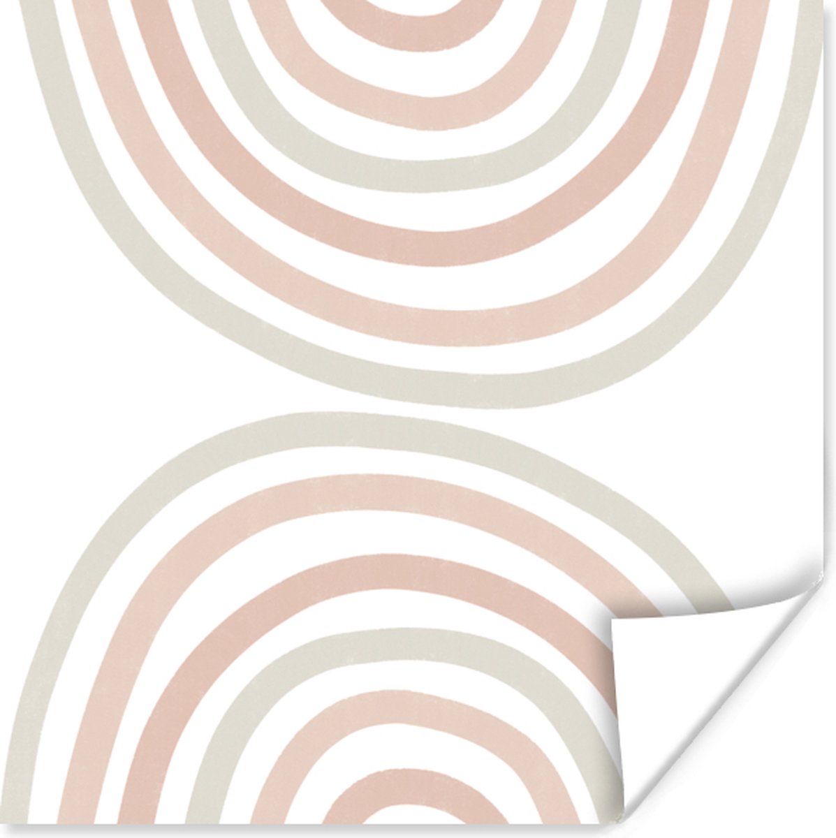 Poster Regenboog - Design - Pastel - 75x75 cm