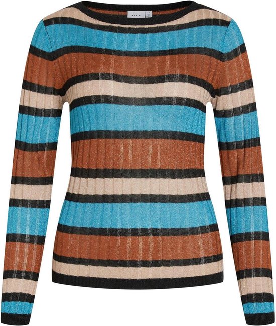 Vila Trui Viember New L/s Glitter Knit Top/s 14088045 Tahitian Teal Dames Maat - XL