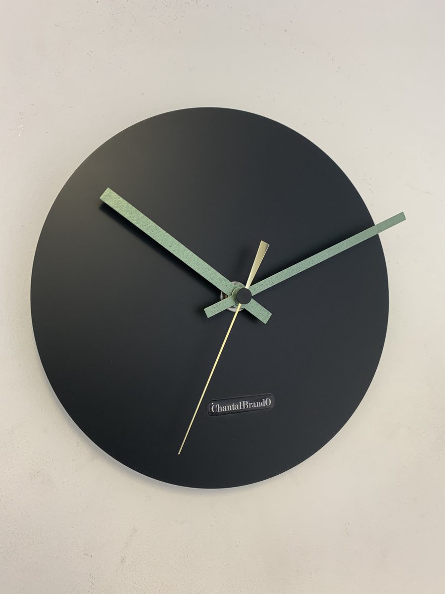 Wandklok CHANTALBRANDO -- ARGOS 24 BLACK - ZWART -- MODERN DESIGN -- MADE IN HOLLAND