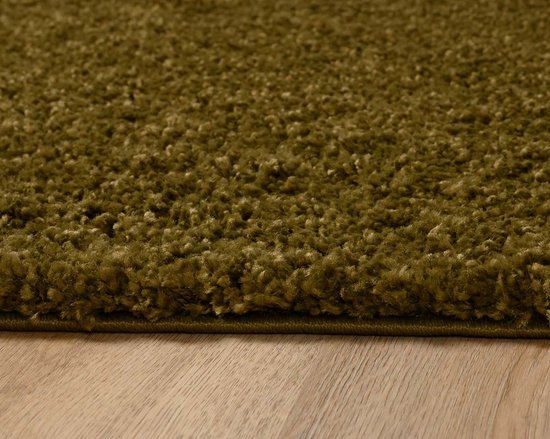 Tapis shaggy uni Shaggy Trend - vert olive 80x150 cm