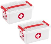 Sunware - Q-line EHBO doos met inzet 6L rood - Set van 2