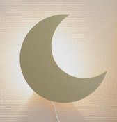 Houten wandlamp kinderkamer | Maan - goud | toddie.nl