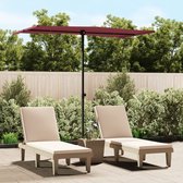 The Living Store Tuinparasol - Bordeauxrood - 180 x 110 x 208 cm - UV-beschermend - Polyester - Stalen paal