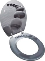 The Living Store Toiletbril Stenen Design - 43.7 x 37.8 cm - MDF - Duurzaam