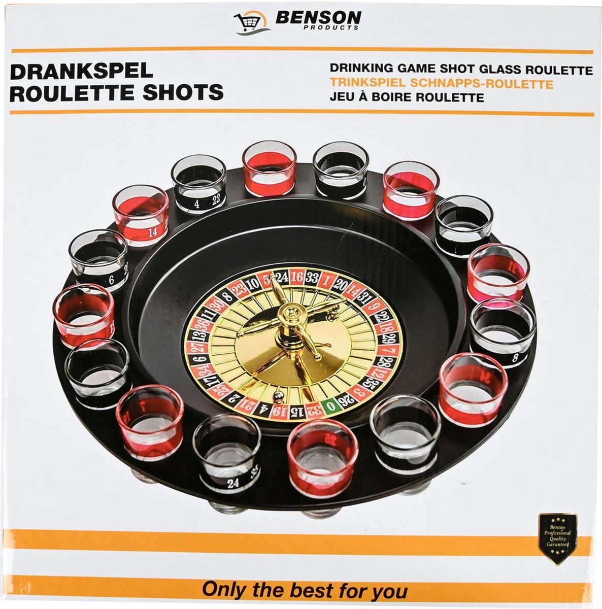 Roulette drankspel - Met 16 glazen en draaibaar wiel voor shots van Benson — cadeau in Partyspellen - foto 7