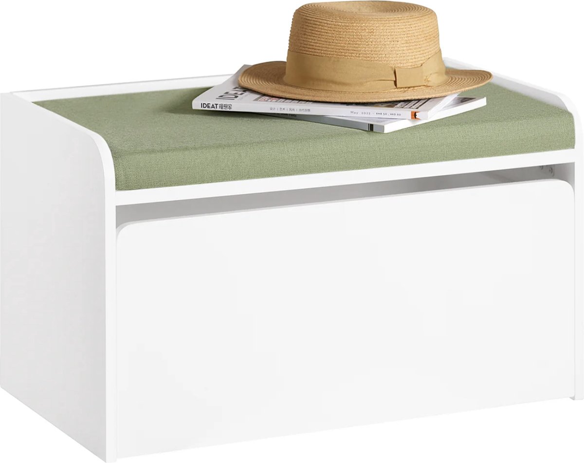 Mara Speelgoedkist - Schoenenbank - Met zitting - Lade op wielen - Opbergdoos - MDF - 60 x 34 x 45 cm