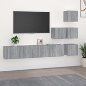 The Living Store Tv-meubelset - grijs sonoma eiken - 30.5 x 30 x 30 cm en 80 x 30 x 30 cm - bewerkt hout