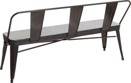 Canapé 3 places MCW-H10, canapé armoire, canapé de salle à manger, cuir artificiel Chesterfield Industrial Gastronomy ~ noir-gris