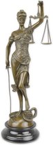 Lady Justice - Statue en bronze - Bronze - Marbre - Justice - Judiciaire - Droit - Art - Antiquités - Vintage - Rétro - 40x12x13 cm