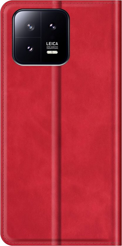 Xiaomi 13 Bookcase hoesje - Just in Case - Solid Red - Similicuir