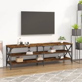 The Living Store Tv-meubel Industrieel - 160 x 40 x 50 cm - Gerookt eiken - Duurzaam materiaal