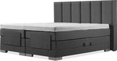 Soft bedden Elektrische Boxspring - 140x220 - Incl. verticaal hoofdbord - Antraciet met plint