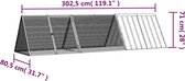 vidaXL - Konijnenhok - 504,5x80,5x71 - cm - gegalvaniseerd - staal - antraciet