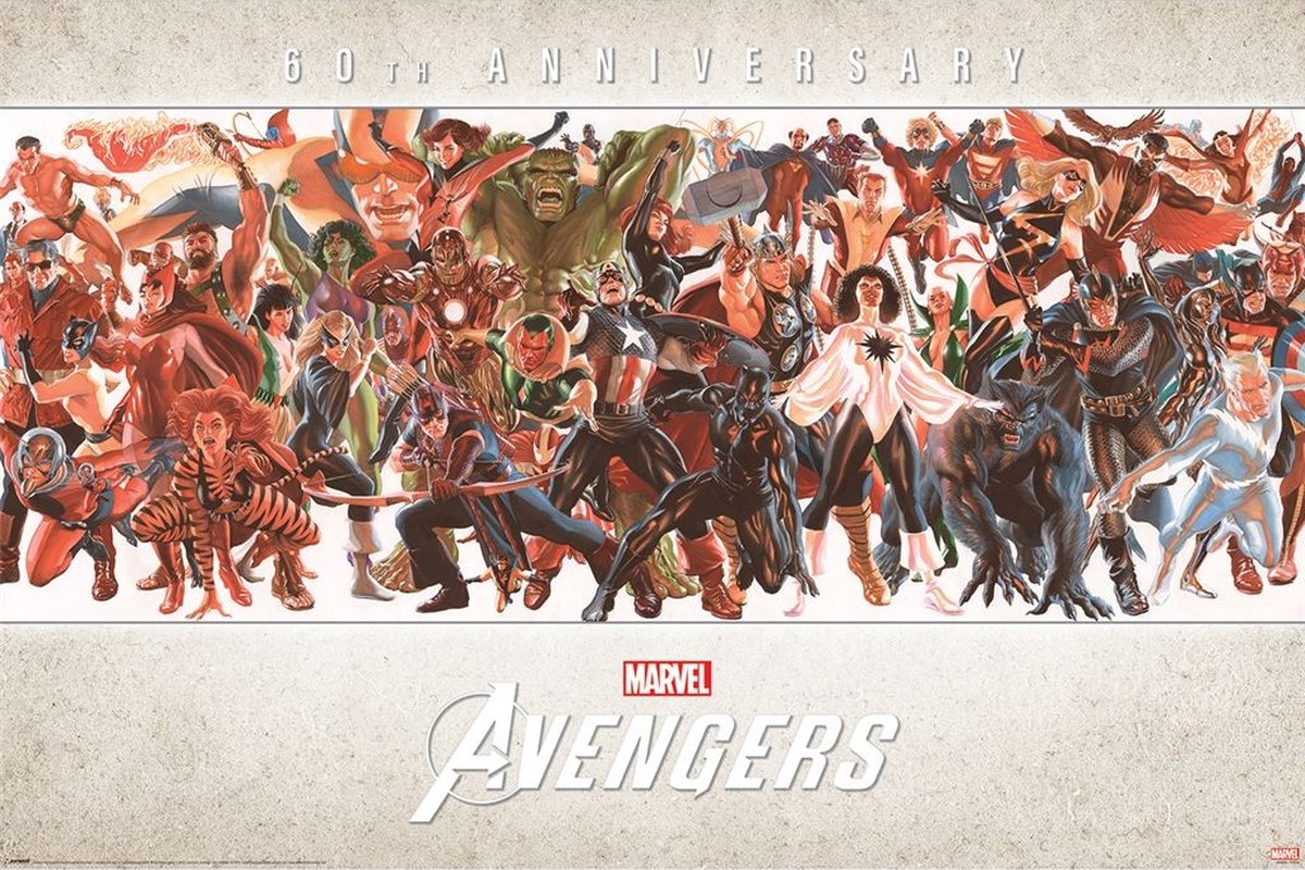 Marvel Avengers 60th Anniversary by Alex Ross - Maxi Poster Multi color