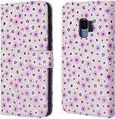 iMoshion Hoesje Geschikt voor Samsung Galaxy S9 Hoesje Met Pasjeshouder - iMoshion Design Bookcase smartphone - Meerkleurig / Purple Flowers