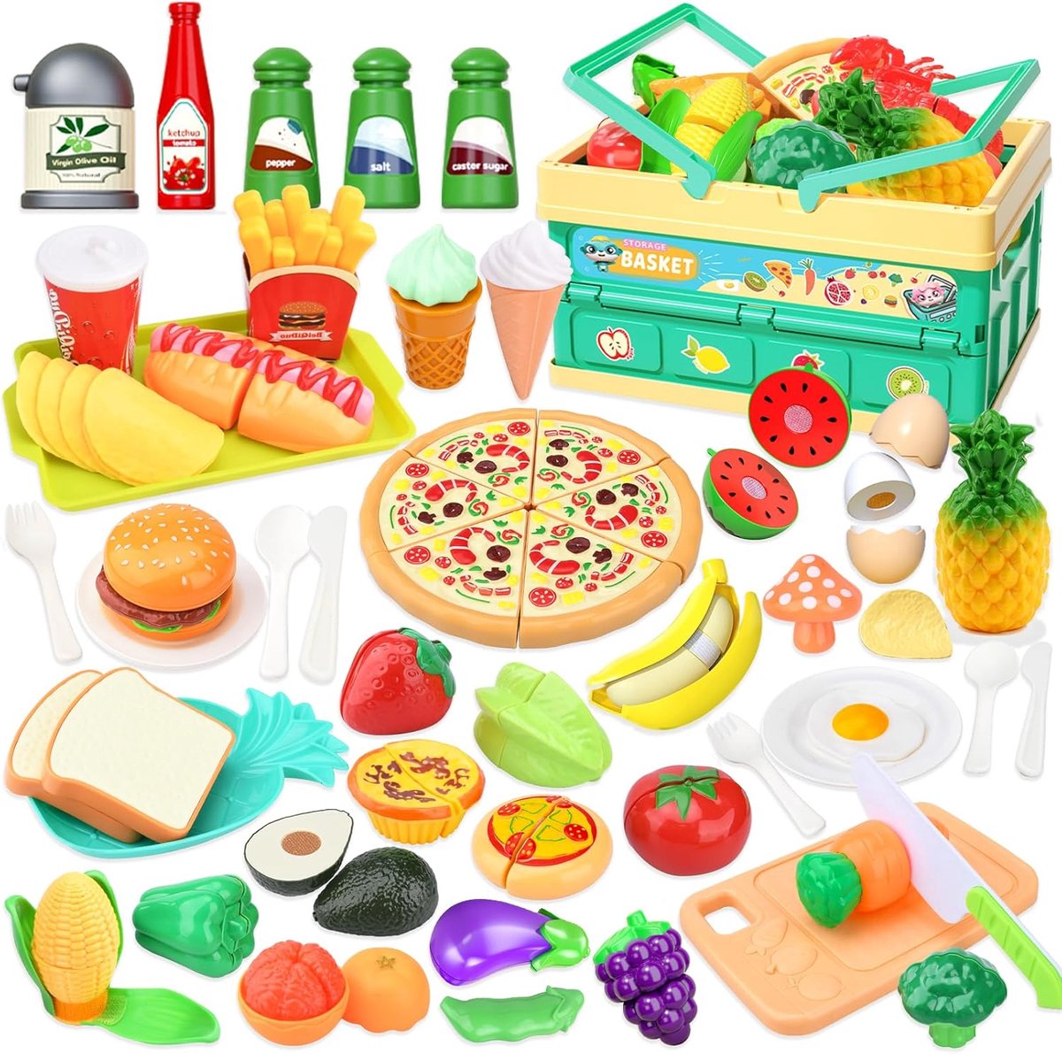Speelgoedeten voor kinderen,kinderen snijden speelgoed,fruit en groente snij speelgoed,snijdend speelgoedvoedsel,fruit groente keuken simulatie speelset,keuken knipspeelgoed voor peuters