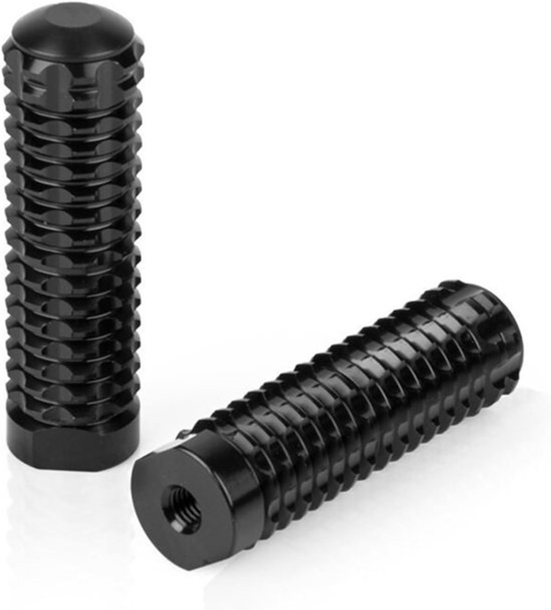 Motorfiets Voetsteunen - Aluminium Pedalen Achtersets - Verbeterde Grip Rijden - CNC Gefreesd Aluminium - M8 Schroefdraad - Zwart