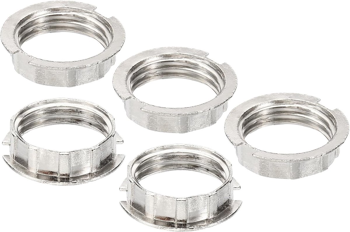 G9 lamphouderringen, 5 stuks adapterhouder lampenkap adapter converter ring legering houder licht staande lamp tafel diameter 3/4 inch, zilverkleurig