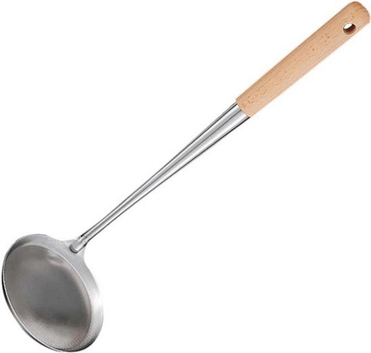 Roestvrijstalen Lepel - Keukenlepel Frituur - Frituur Snacks Maken - Ergonomisch Houten Handvat - 36 cm Lengte - Niet Gespecificeerd