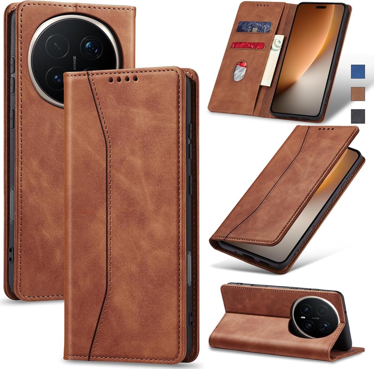 Hoesje voor Honor Magic 8 Pro,Bruin