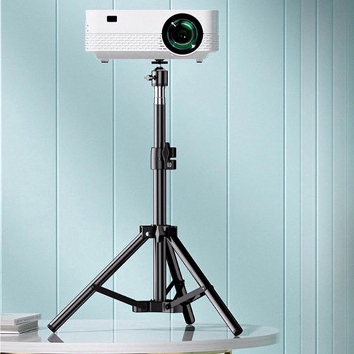 Projector Statief - Vloerstandaard Flexibel - Thuisbioscoop Creëren - Opvouwbaar en Verstelbaar - 55 cm - Zwart