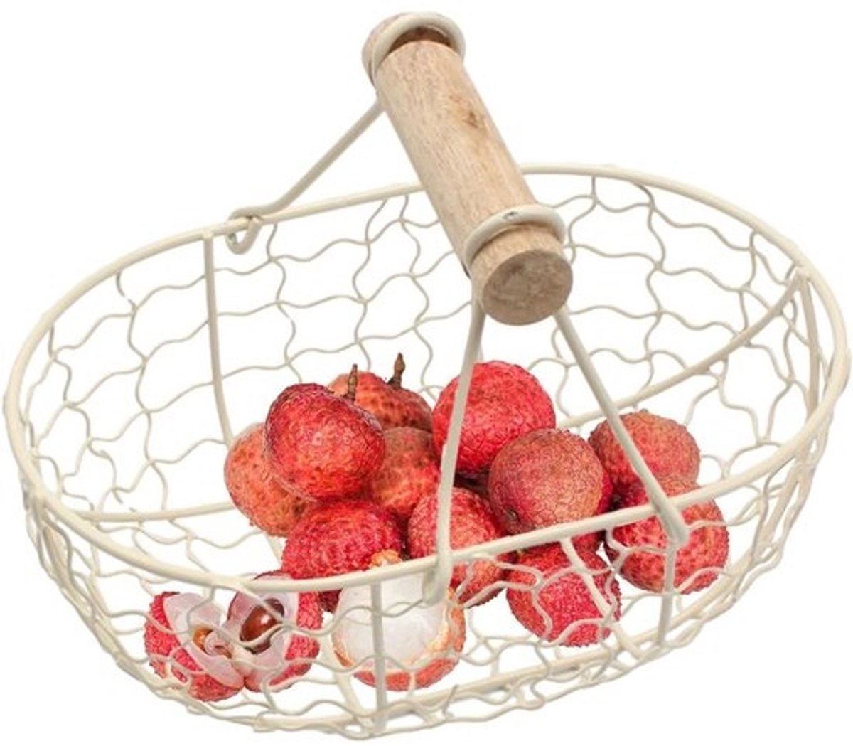 Eiermand - Opbergmand - Keuken organiseren - Rustieke uitstraling - 18x12 cm - Crèmekleurig