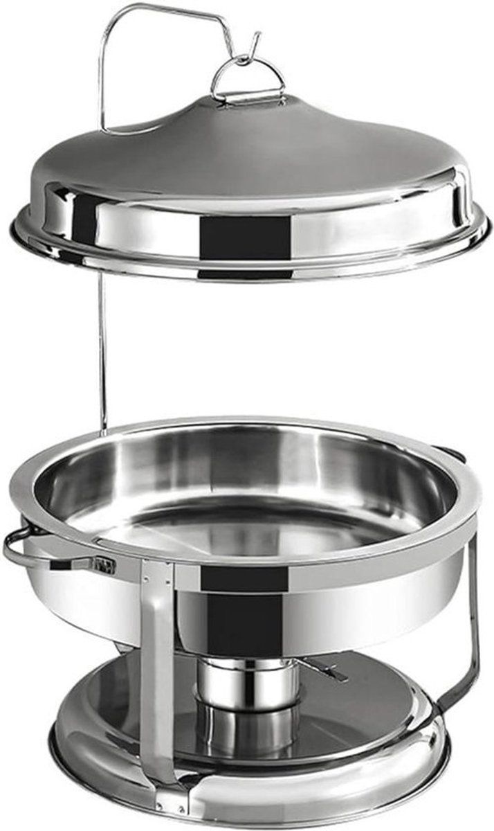 Chafing Dish Set - Buffet Warmer - Feestelijke Buffetten - Spiegelende Afwerking - Complete Set - Zilverkleurig