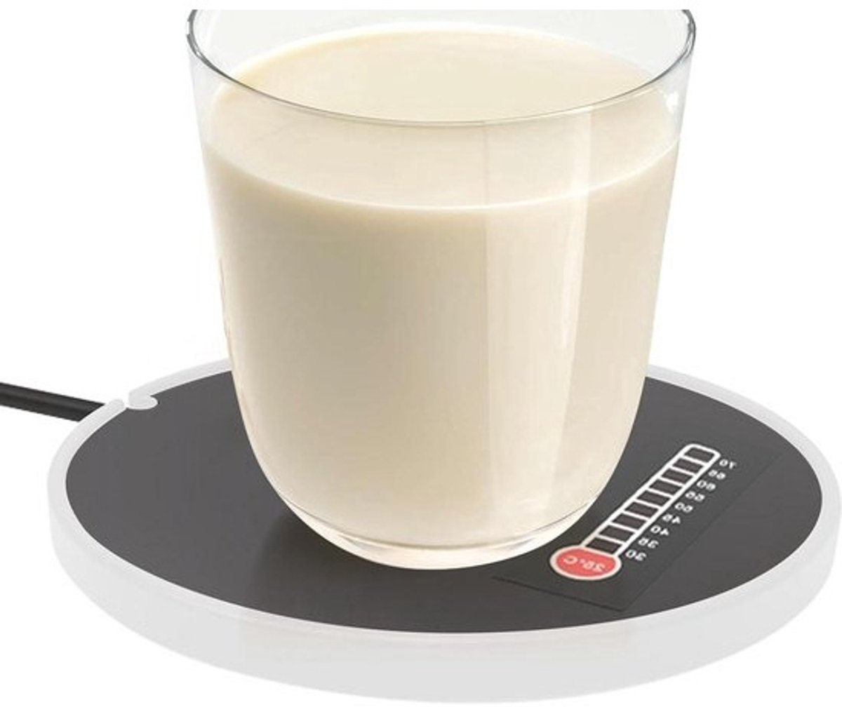 USB Koffie Warmer - Drank Verwarmingsplaat - Dranken Warm Houden - Constante Temperatuur - 9 cm Diameter - Wit