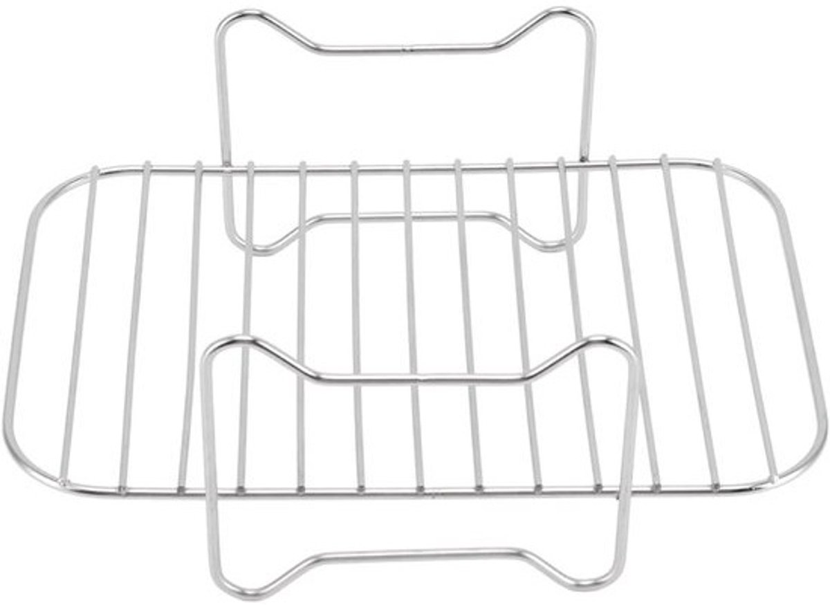 Friteuse Bakrek - Steamerrek Accessoires - Koken en Grillen - Veilig Ontwerp - 21 x 15 x 8 cm - Zilver