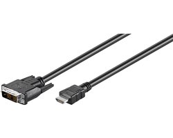 Goobay adapterkabel DVI-D Single Link 18+1 naar HDMI type A Full HD 1080p 1 m vernikkeld, zwart