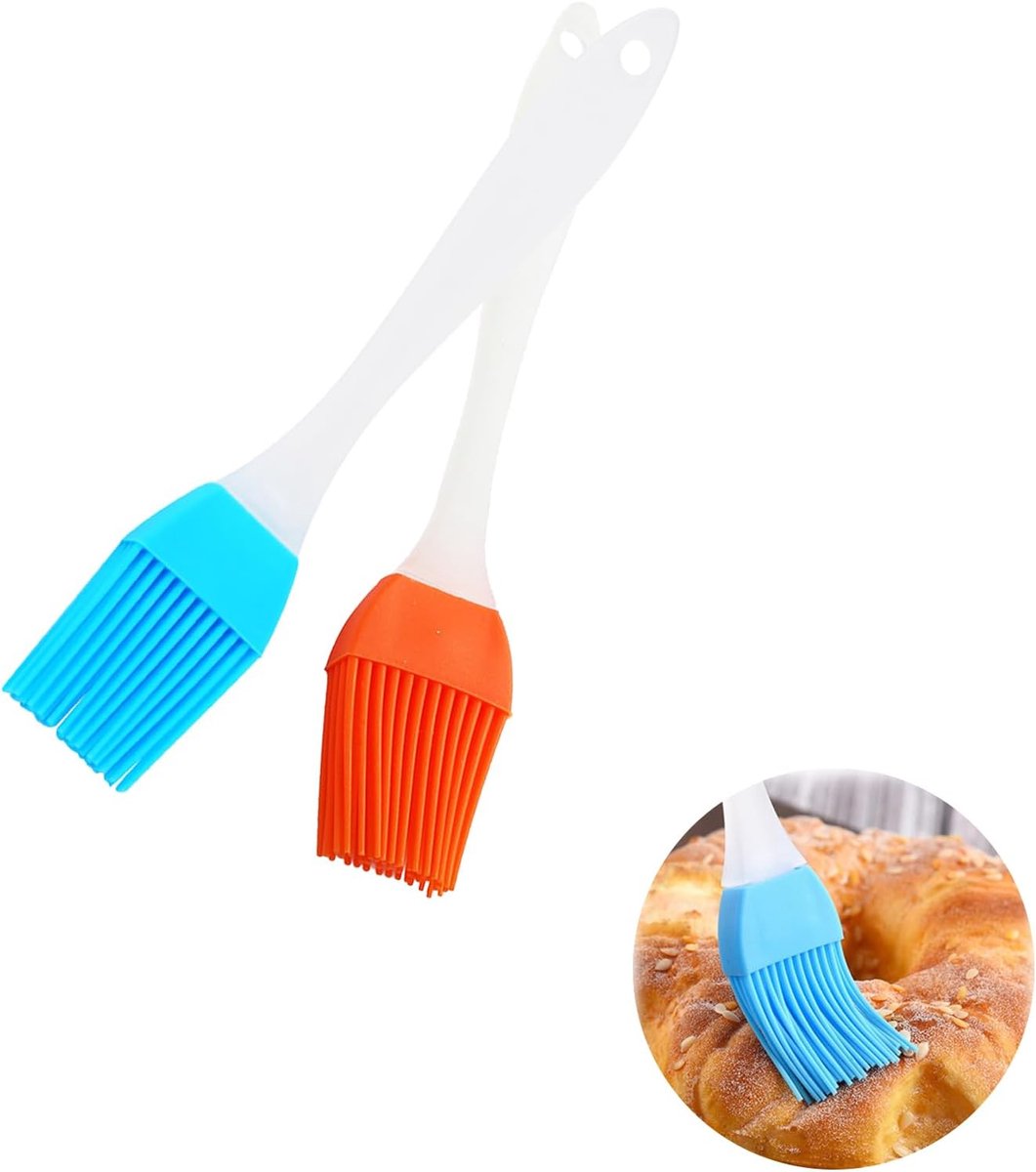 Siliconen kwast, bakkwast, grillkwast, keukenkwast, siliconen kwast, keuken, penseel bakken, BPA-vrij silicone in levensmiddelenkwaliteit, 2 stuks