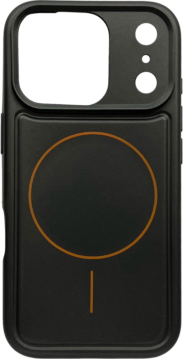 Casemania Hoesje Geschikt voor Apple iPhone 18 Pro - Metallic Zwart - Matte Siliconen Back Cover - Geschikt voor MagSafe