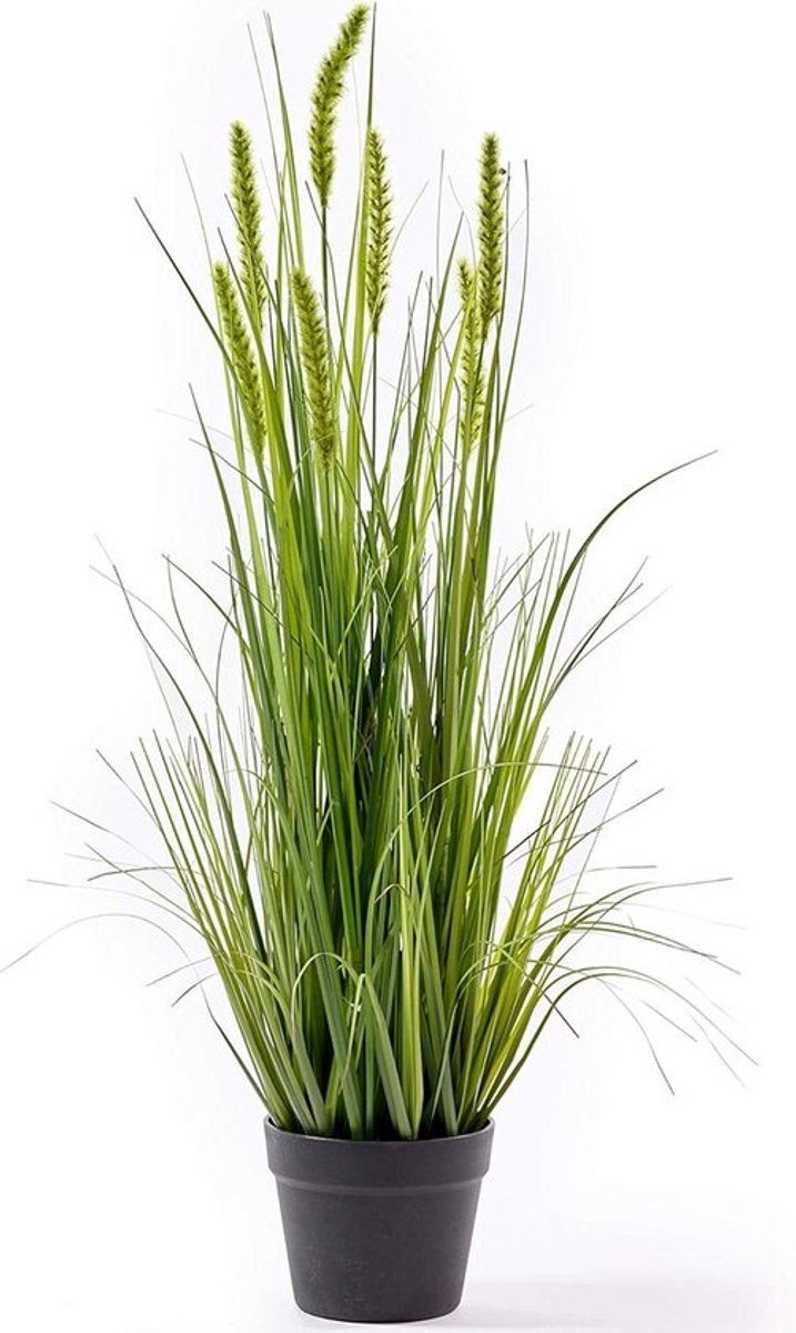 Zeer Hoge Kunstgras in Pot - Realistisch Decoratief Siergras 115 cm Groen