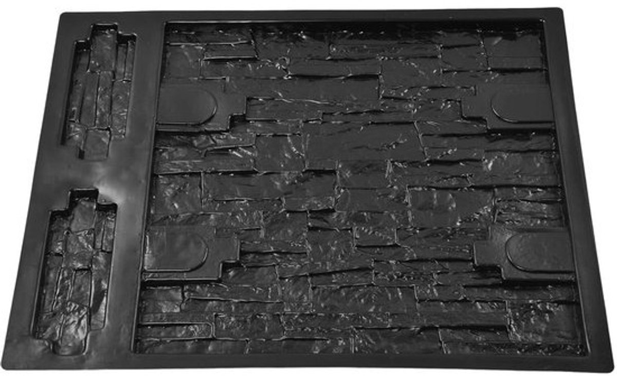 Betonnen Muurvorm - Bestrating Mal - Tuin Decoratie Maken - Herbruikbaar ABS Materiaal - 69 x 56 cm - Zwart