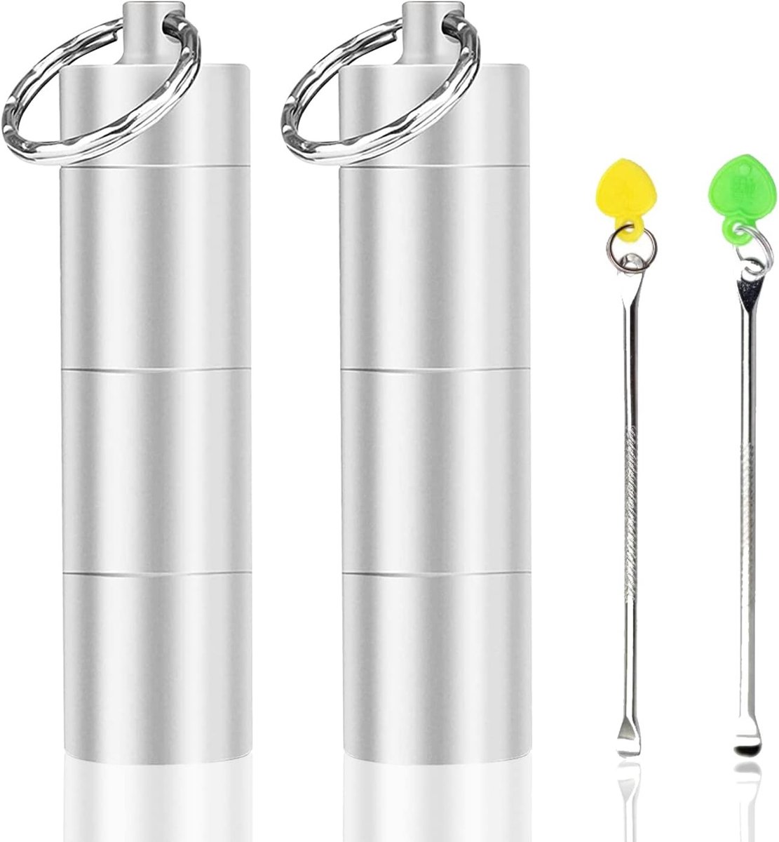 Draagbare pillendoos met 3 compartimenten - Metalen pillenorganizer voor onderweg, inclusief lepel en praktische opbergruimte