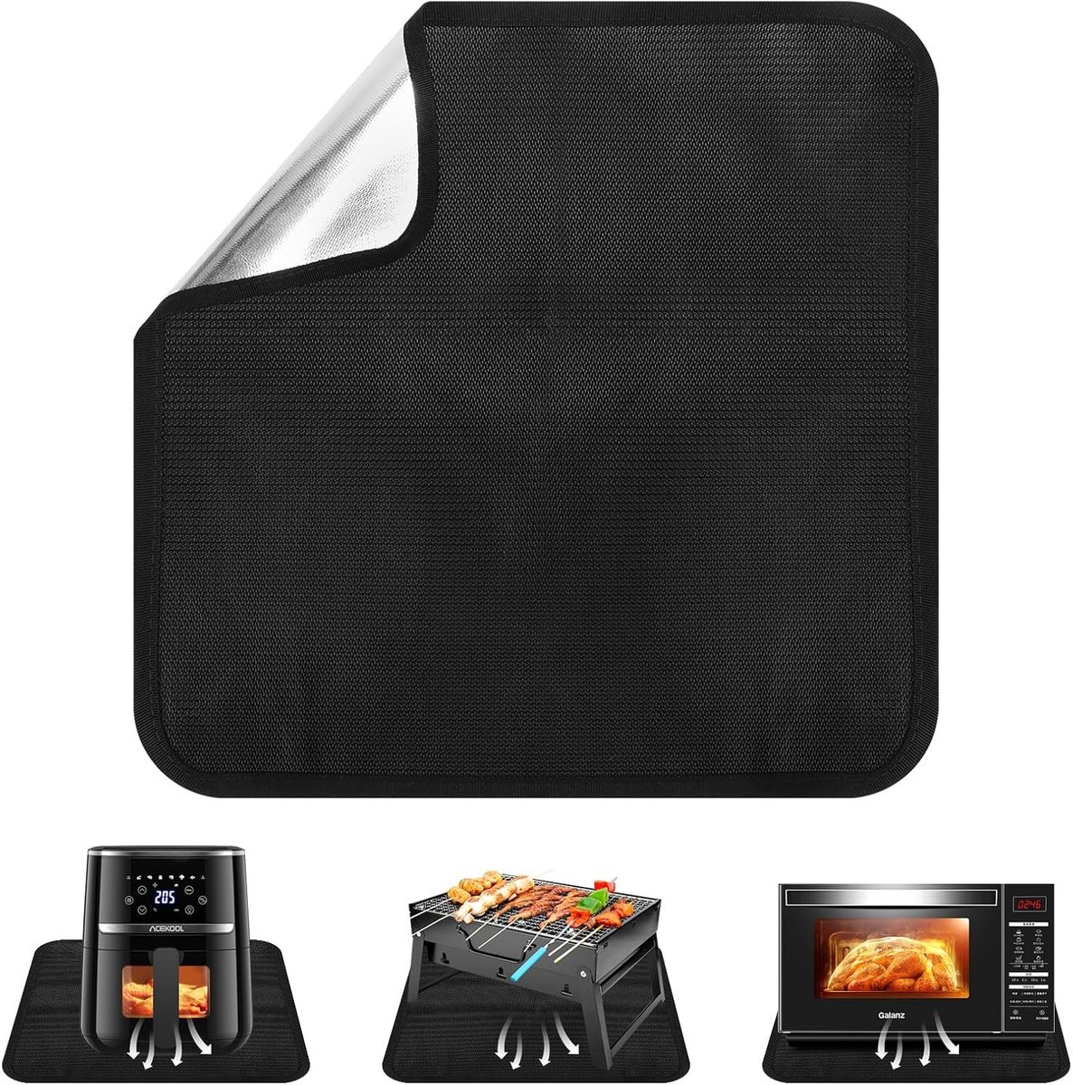 Hittebestendige Mat 30 x 30 cm - Vuurvaste Onderlaag voor BBQ, Tuin en Grill - Bescherming tot 1000 °C