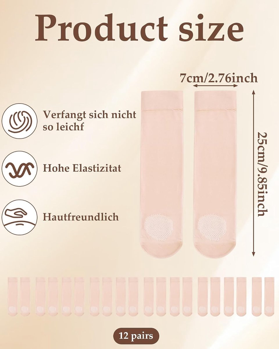 Nylon Kousen voor Dames, Maat 35-38, Transparante Enkelsokken met Antislip Bodem, Comfortabele Kousen voor Elke Gelegenheid