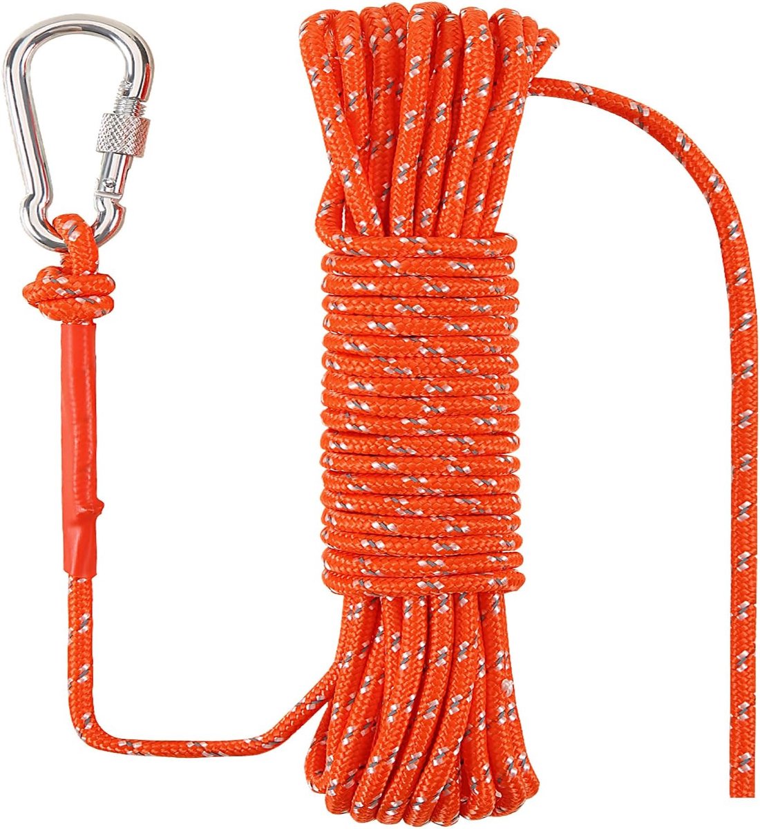 8 mm x 30 meter zeekoord voor varen, vissen, raften, kamperen, wandelen, jagen, anker, aanleg, doklijnen, kajak, kano, redding, reflecterend oranje