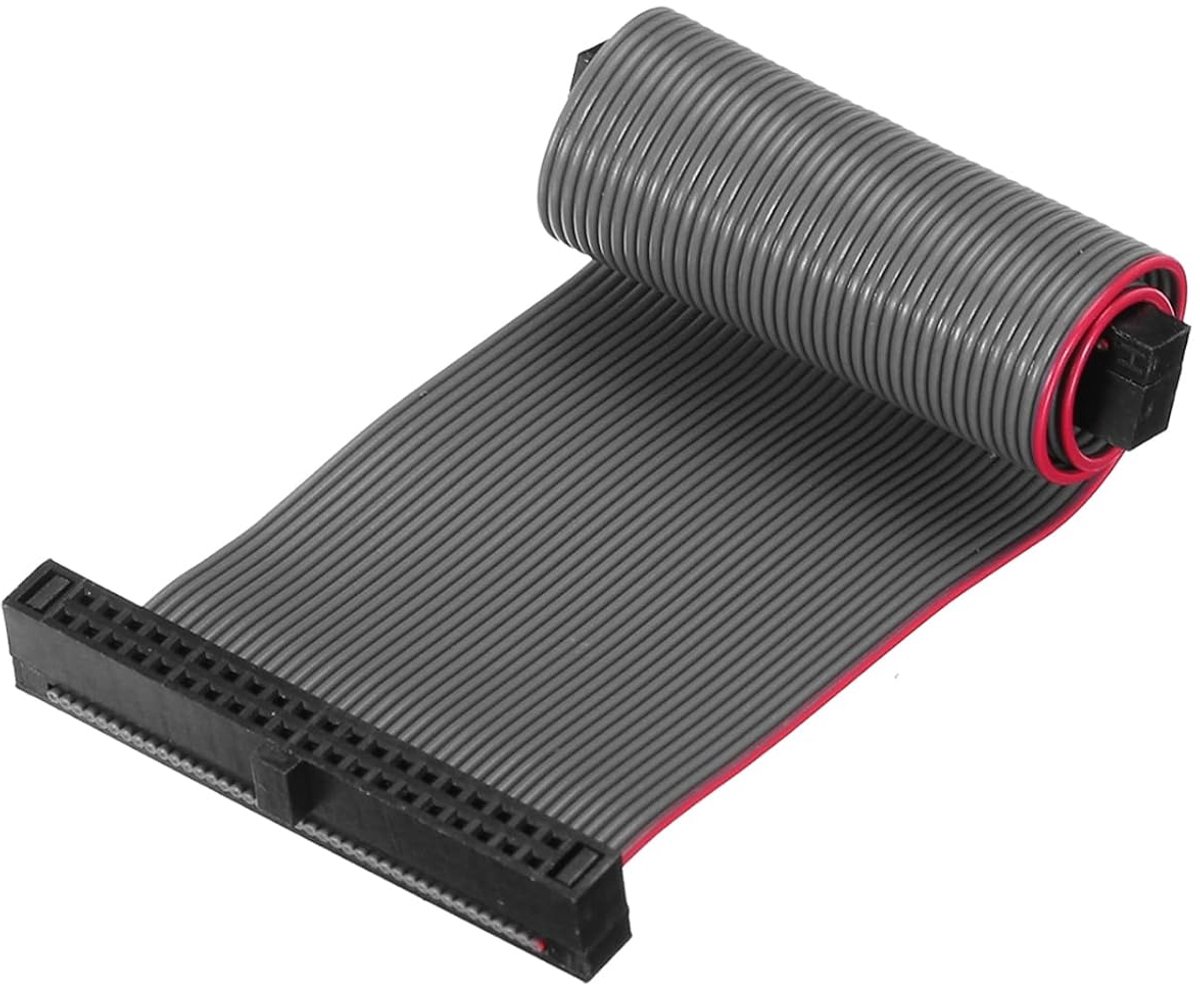 Platte bandkabel IDC, FC/FC-stekker, vrouwelijk, type A, 40-polig, 1,27 mm, lengte 10 cm, donkergrijs