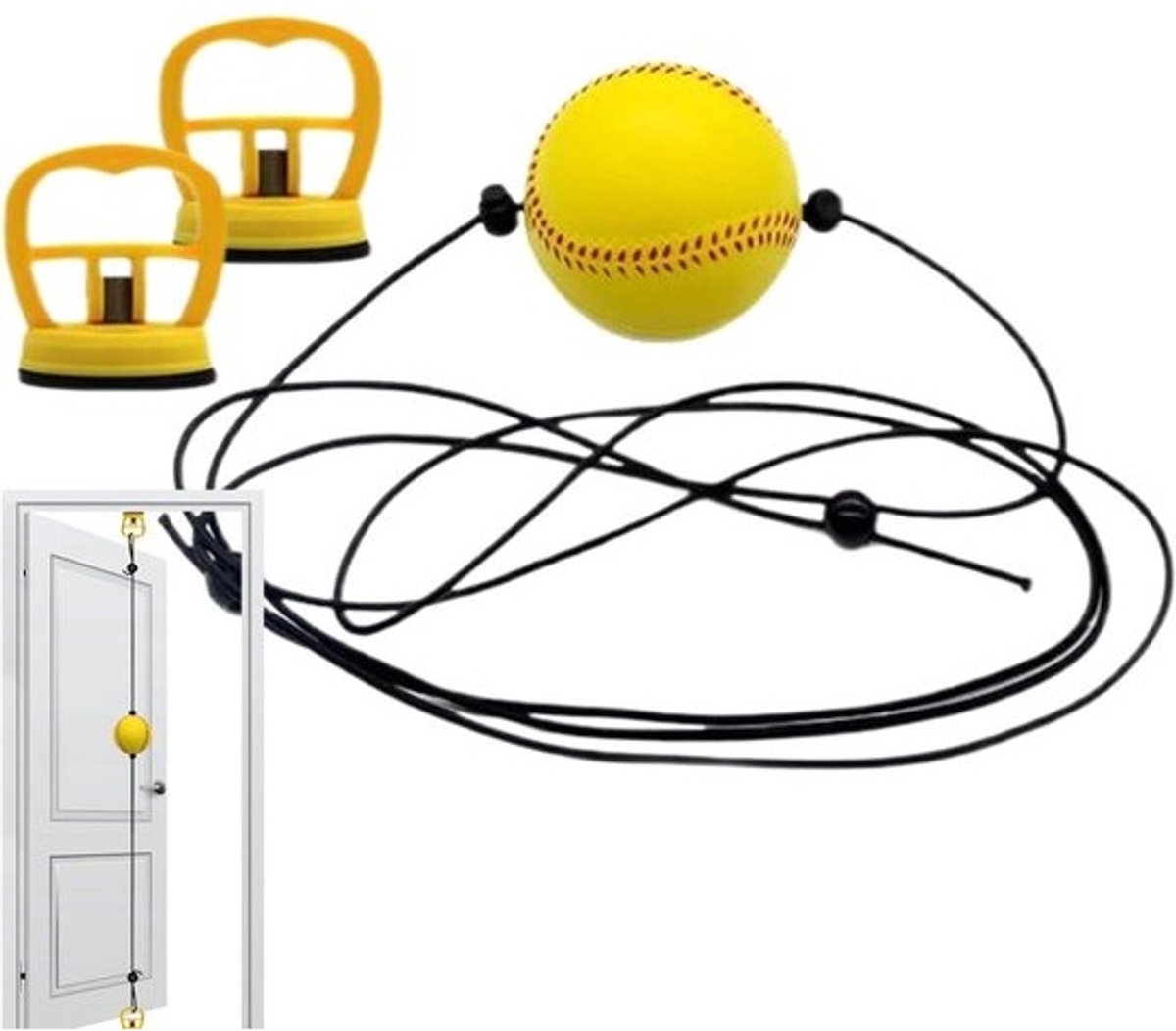 Kleine Bokszak - Boksbal Reactiebal - Reactietraining Verbeteren - Boorvrije Installatie - 11.2cm Breedte - Enkel attribuut