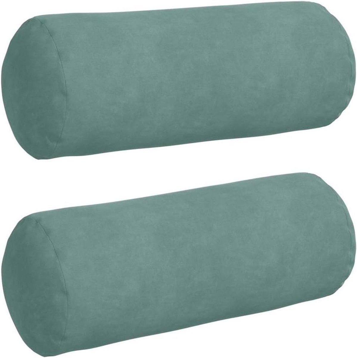 2 stuks, zeegroen, diameter 15 x 40 cm, van corduroy, rond, decoratief kussen met ritssluiting en polyestervulling voor woonkamer, slaapkamer en kantoor