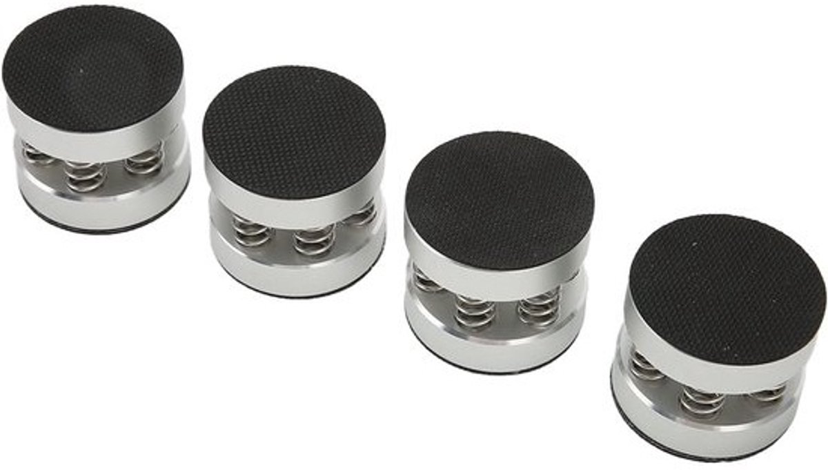 Luidspreker Isolatievoeten - Schokdemper Spikes - Audio Verbeteren - Veerbelaste Demping - Set van 4 - Zilver