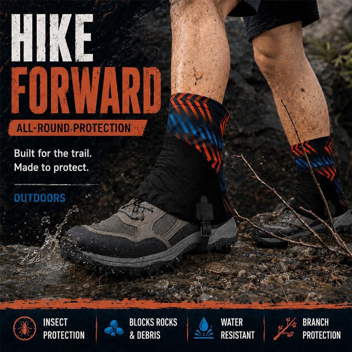 uniseks trail low gaiters, ademende trailrunning schoenbeschermers, wandelgamaschen waterdicht voor outdoor, wandelen, kamperen & klimmen 2 kleuren willekeurige verzending