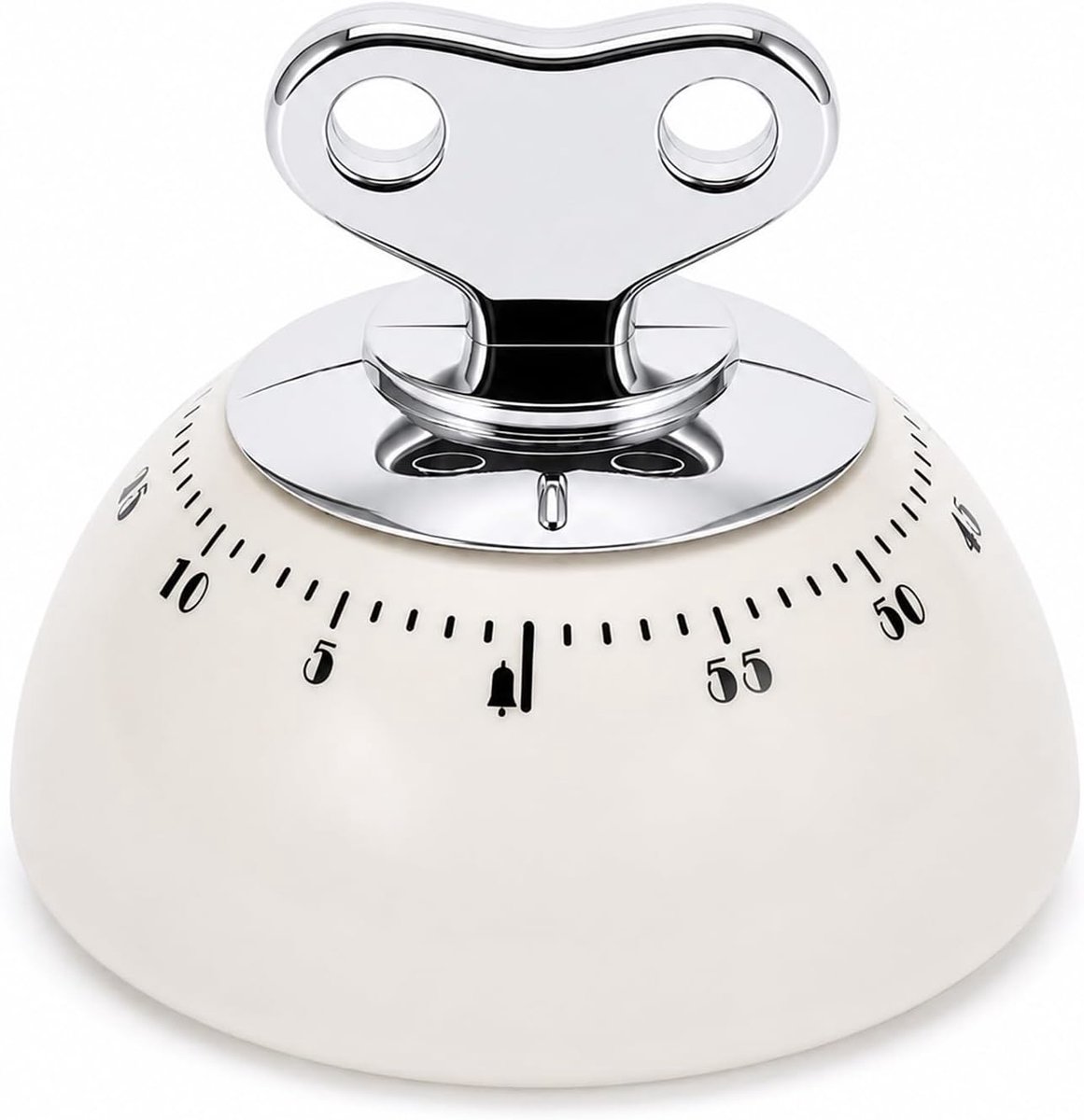 mechanische timer, mechanische eierwekker 60 minuten korte wekker mechanisch luid alarm & magnetische achterkant eierklok mechanisch voor koken, bakken, kantoor, studie (melkachtig wit)