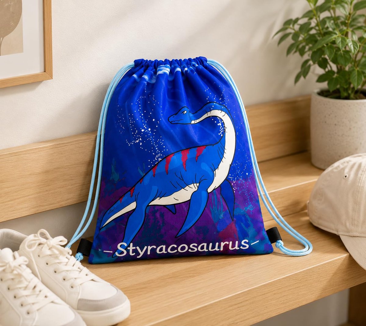 Dailygoods- Koordsluiting - 6 Stuks Gymtas - Kindergymtas - Dinosaurusmotief - Cadeautje - Feestaccessoire - 30x25cm/11.8x9.8inch