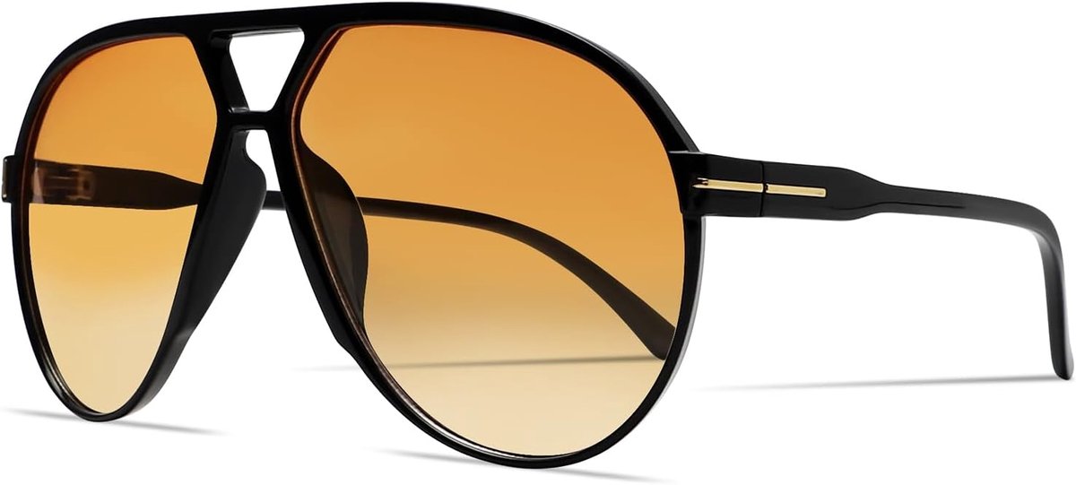 Retro Aviator Zonnebril voor Vrouwen Mannen Oversized Klassieke Jaren 70 Vintage Trendy Tangle Vierkante Aviators Zonnebril
