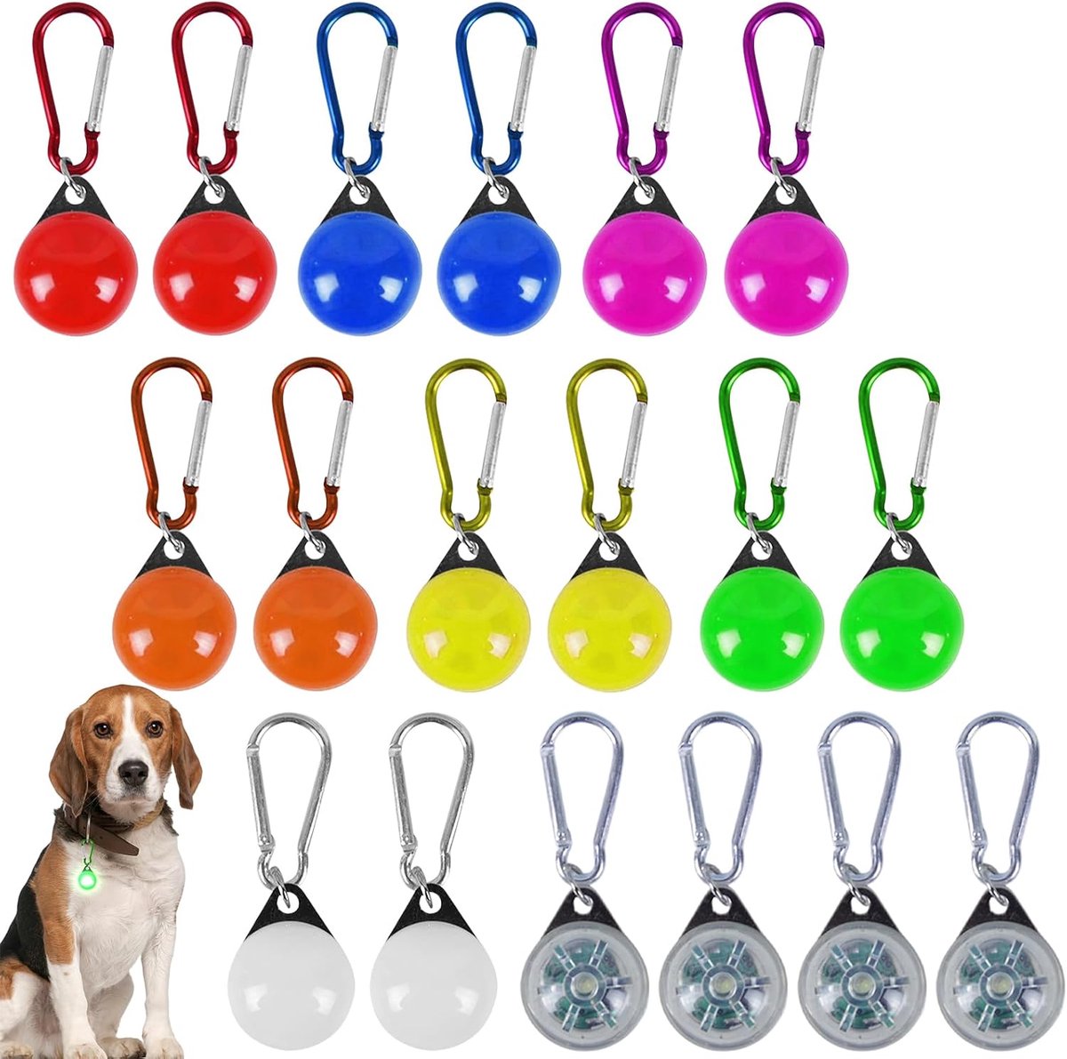 18 stuks led-lichthangers honden, veiligheidslicht knipperlicht met 3 modi
