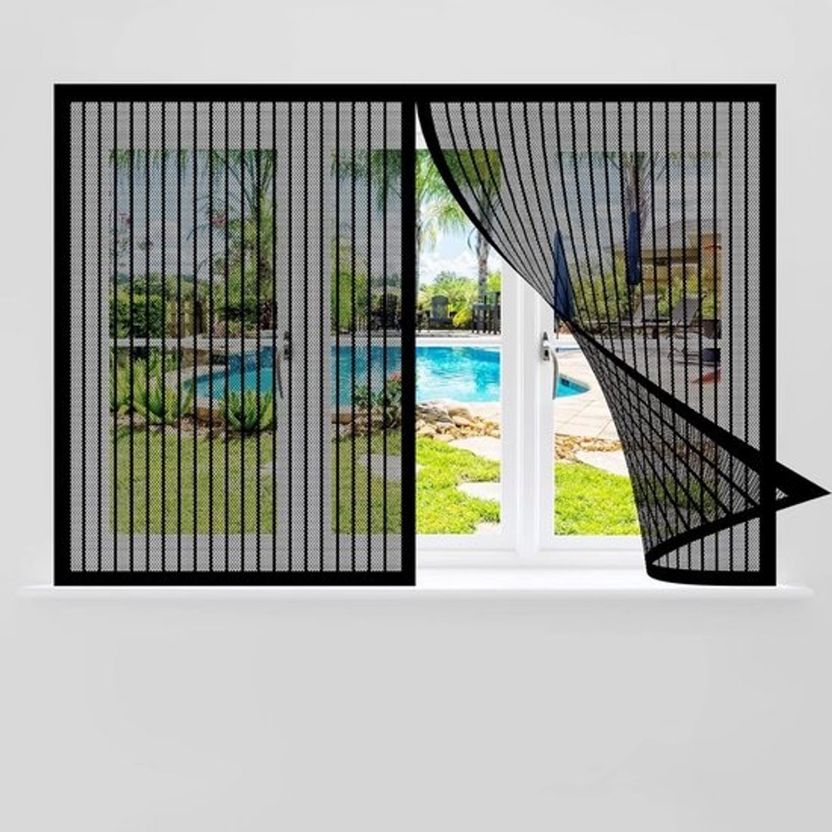 Versterkt Hor voor Raam 80x200 cm - Insectenhor Muggenhor Zwart Duurzaam Transparant